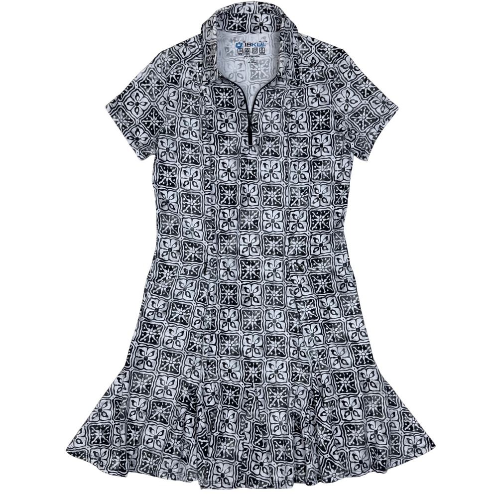 IBKUL Golf Dress UPF 50+ Cooling Stretch Geomet Kathy Print Womens XS Athleisure